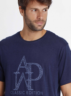 Піжама (футболка + шорти) чоловіча бавовняна Admas Classic 60254 L Темно-синя (8433623657429) - зображення 4