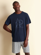 Піжама (футболка + шорти) чоловіча бавовняна Admas Classic 60254 XL Темно-синя (8433623657436) - зображення 5