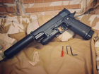 Страйкбольний пістолет Colt M1911 Hi-Capa Galaxy G6A з глушником та прицілом метал чорний - изображение 8
