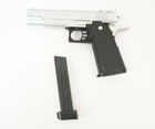Дитячий Страйкбольний пістолет Colt M1911 Hi-Capa Galaxy G6S метал срібло - зображення 6
