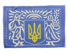 Шеврони "жовтий герб на блакитному з орнаментом" принт - зображення 1