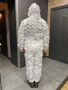 Маскировочный костюм зимний белый Yakeda, куртка и брюки (на кнопках, резинки), чехол, размер универсальный - изображение 4