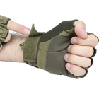 Перчатки тактичні короткі Han-Wild HW72 Green L чоловічий з захисними вставками без пальців - зображення 3