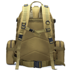 Рюкзак тактический +3 подсумка AOKALI Outdoor B08 75L (Sand) однотонный многофункциональный военный - изображение 4