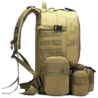 Рюкзак тактический +3 подсумка AOKALI Outdoor B08 75L (Sand) однотонный многофункциональный военный - изображение 5