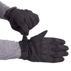 Тактичні рукавички із закритими пальцями на флісі Чорні розмір M - изображение 2
