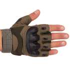 Тактичні рукавички з відкритими пальцями SP-Sport BC-8788 Колір: Оливковий розмір: M - зображення 4