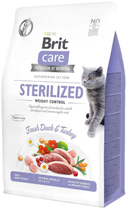 Сухой корм для кошек Brit Care Cat GF Sterilized Weight Control для стерилизованных и с избыточным весом с уткой и индейкой