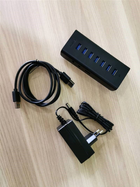 USB-хаб Aukey 7x USB-A 3.0 Black (CB-H3) - зображення 4