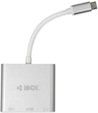 Hub USB iBox USB 3.2 Gen 1 (3.1 Gen 1) Type-C 5000 Mbit/s Srebrny (IUH3CFT1) - obraz 2