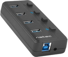 Hub USB Natec Mantis 2 4x USB 3.0 Czarny (NHU-1557) - obraz 1