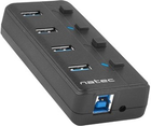 USB-хаб Natec Mantis 2 4x USB 3.0 Black (NHU-1557) - зображення 1