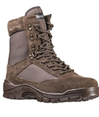 Ботинки тактические демисезонные Коричневые Mil-Tec Side zip boots на молнии 12822109 размер 44