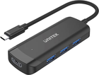 USB Hub Unitek uHUB Q4+ 4-in-1 Powered USB-C Hub with HDMI (H1110B) - obraz 1