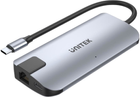 USB-хаб Unitek uHUB P5+ 5-in-1 USB-C Ethernet Hub with HDMI and 100W Power Delivery (D1028A) - зображення 1