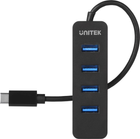 USB Hub Unitek uHUB Q4 4 Ports Powered USB-C Hub with USB-C Power Port (H1117B) - obraz 2