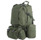 Тактический рюкзак армейский Camo Tactics 55л с отстегивающимися сумками, Стропы МОЛЛЕ Oliva - зображення 10