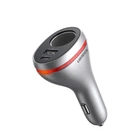Автомобильное зарядное устройство Ugreen CD204 Car Charger 2 x USB Ports Single Extension Socket QC + PD 20 Вт Silver (60712)