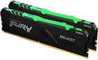 Pamięć RAM Kingston Fury DDR4-3200 16384MB PC4-25600 (zestaw 2x8192) Bestia RGB Czarny (KF432C16BBK2/16) - obraz 1