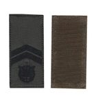 Шеврон нашивка патч на липучке погон курсант младший сержант черный цвет на оливке. 5 см * 10 см, Светлана-К - изображение 1