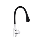 Смеситель для кухни с гибким изливом Kroner KRP Küche - C031BLK черный/хром