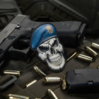 Шеврон на липучке Череп в берете (Национальная Гвардия Украины) Синий - изображение 3