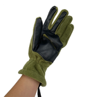 Перчатки зимние флисовые с резинкой Олива XL тактические армейские для военных - изображение 4