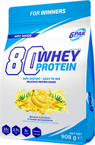 Białko 6PAK 80 Whey Protein 908 g Banana (5902811811392) - obraz 1