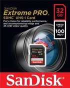 Карта пам'яті SanDisk SD 32GB C10 UHS-I U3 R100/W90MB/s Extreme Pro V30 (SDSDXXO-032G-GN4IN)
