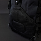 Міцна тактична сумка через плече військова однолямкова з тканини SILVER KNIGHT Чорна (115) - зображення 7