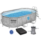 Каркасний басейн Bestway 56714 (427х250х100 см) з картриджним фільтром, драбиною і захисним тентом