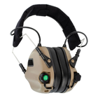 Навушники Активні для стрільби Earmor M31 Койот Тан + Premium кріплення на шолом (127703) - зображення 7