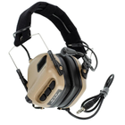 Активні навушники з гарнітурою Earmor M32 Coyote TAN + Premium кріплення на шолом (150223) - зображення 5