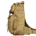 Тактичний однолямковий рюкзакз Camotec прихованим відділенням для зброї TCB Coyote - зображення 5
