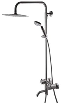 Душова система GLOBUS LUX ALPEN SBT1-SH-02 із верхнім душем та виливом нержавіюча сталь сатин 000016100