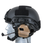 Навушники Активні з гарнітурою на шолом Earmor M32H Coyote Brown + PTT Тангента Z125 (15028ptt) - зображення 8