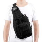 Тактический армейский рюкзак 6л, (28х18х13 см) Oxford 600D, B14, Черный - изображение 3