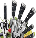Набор кухонных ножей Веnsоn ВN-405 с нержавеющей стали для кухни на подставке 9 предметов Гранит - изображение 2