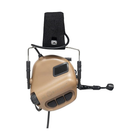 Навушники тактичні активні з мікрофоном Earmor M32 MOD3 Coyote Brown (M32-MOD3-CB) з кріпленнями - зображення 3