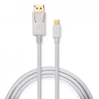 Кабель мультимедийный miniDisplayPort M to Display Port M 1.8m 4K white Vinga (VCPMDPDP1.8WH)