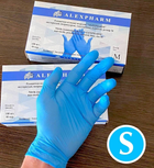 Перчатки нитриловые Alexpharm размер S голубые 100 шт - изображение 1