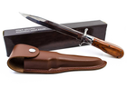 Нож складной с Удлиненным лезвием 440С сталь, кожаный чехольчик - изображение 4