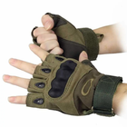Тактические беспалые перчатки митенки, Зеленый / L - изображение 3
