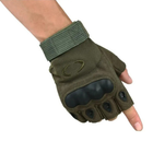 Тактические беспалые перчатки митенки, Зеленый / L - изображение 4