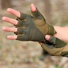Тактические беспалые перчатки митенки, Зеленый / L - изображение 7