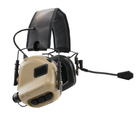Комплект Активні навушники Earmor M32 MOD3 + Кріплення на шолом «Чебурашка» Койот - зображення 2