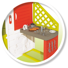 Domek dla przyjaciół Smoby Toys z letnią kuchnią z dzwonkiem i stolikiem 217x155x172 cm (7600810202) - obraz 6