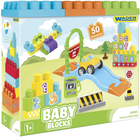 Конструктор Wader Baby Blocks Мої перші кубики 50 елементів у коробці (41450) (5900694414501)