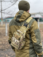 Однолямковий міський рюкзак барсетка сумка слінг Tactic із системою molle на 7 л Multicam (095-multic) - зображення 4