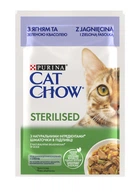 Корм Purina Cat Chow для взрослых стерилизованых кошек с ягненком и зеленой фасолью 85 г